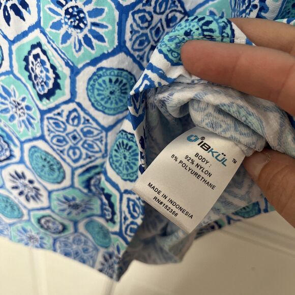 IBKUL Dress Large UPF Blue Cap Pleat Sleeve Tennis Golf Preppy Pickleball Cool - Picture 3 of 7